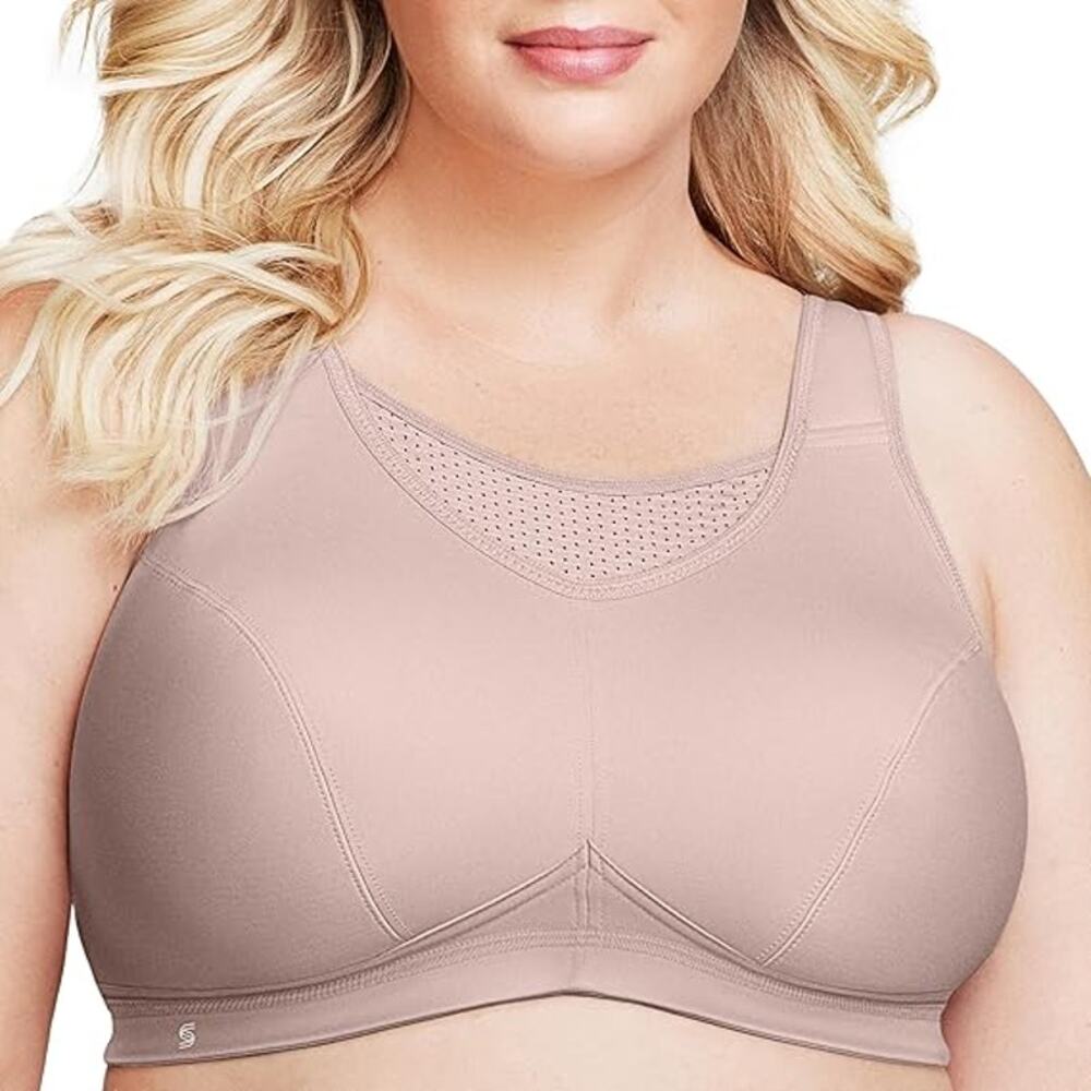 Glamorise Womens 44C Pink No-Bounce Camisole Wirefree Full Coverage Sports Bra